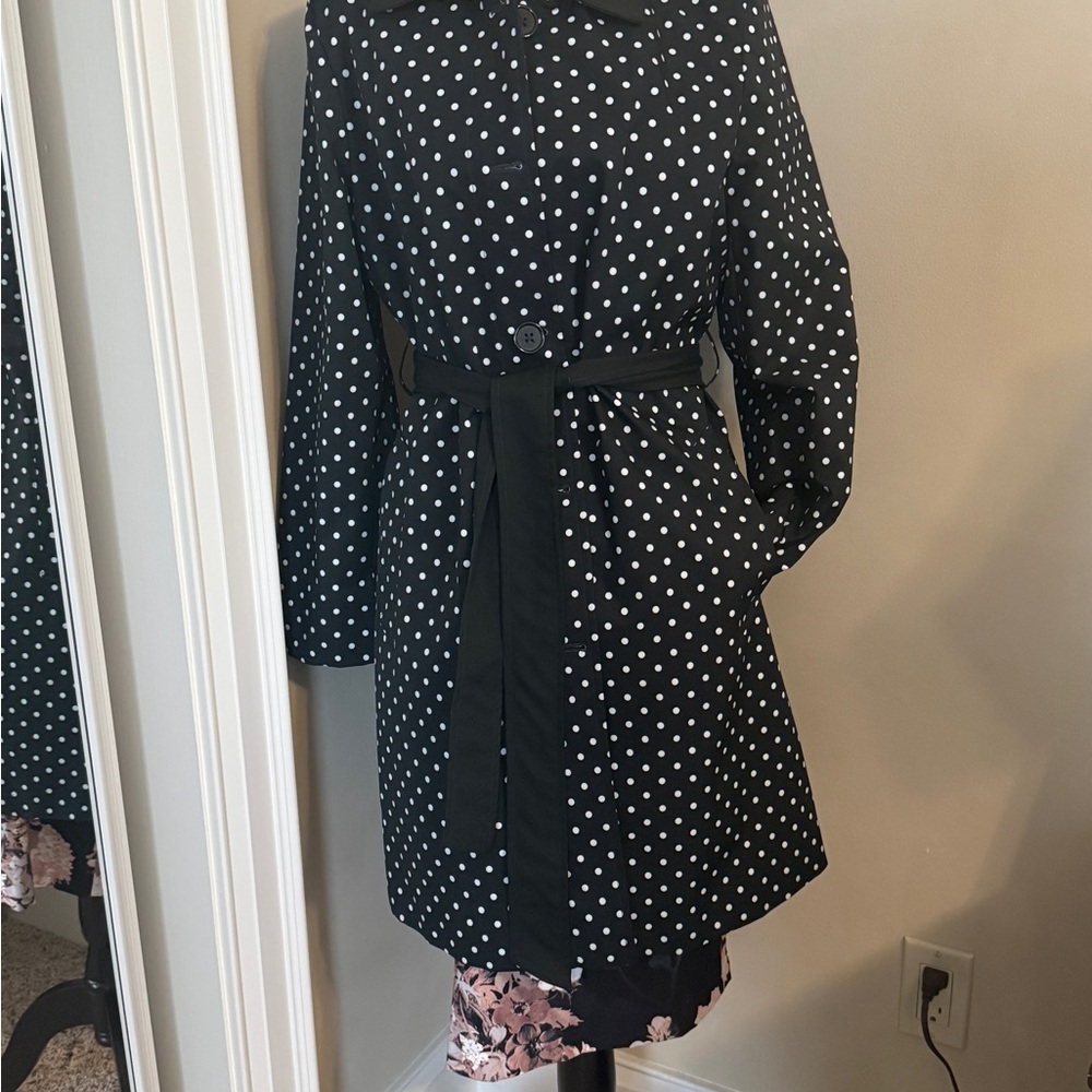 Polka Dot Navy Blue coat no hood